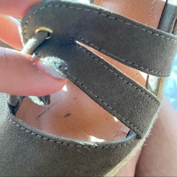 H&M Platform espadrille sandal wedges for women in army green - Picture 7 of 7